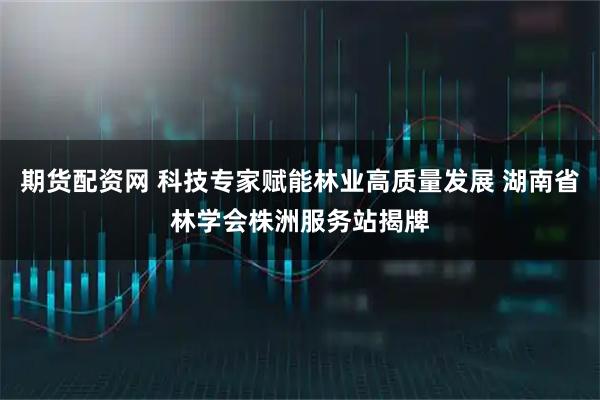 期货配资网 科技专家赋能林业高质量发展 湖南省林学会株洲服务站揭牌